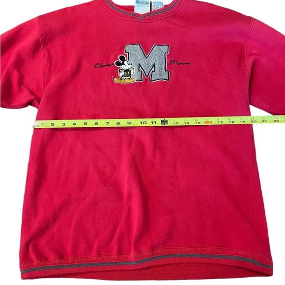 Mickey & Co Vintage 90's Classic Unisex Red Pullover Sweatshirt Size Large - Picture 4 of 5